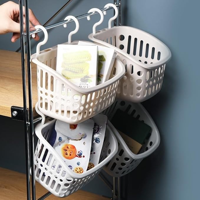 Hanging Bathroom Storage Basket – Wall-Mounted Plastic Organizer Bin - Image 5