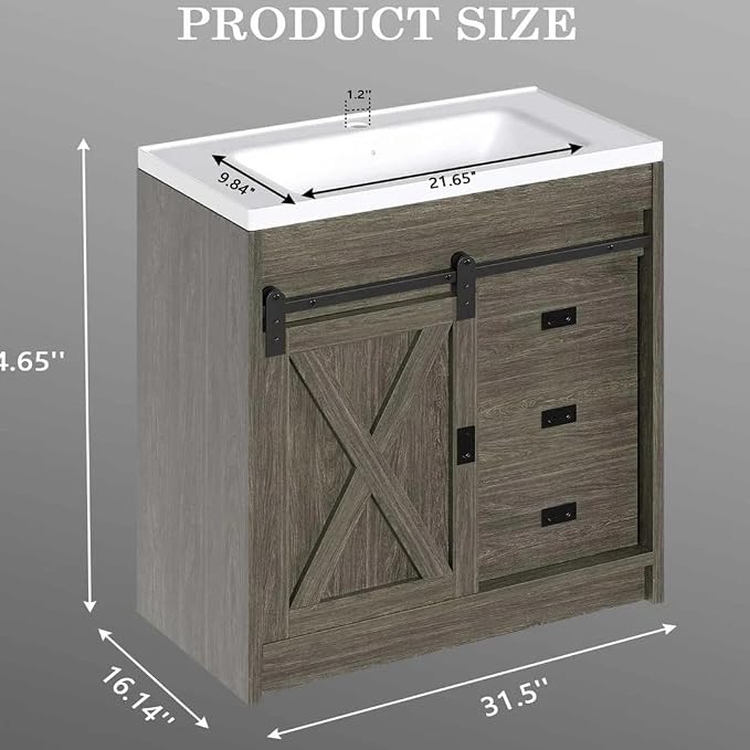 4ever2buy Farmhouse Bathroom Vanity - Image 2