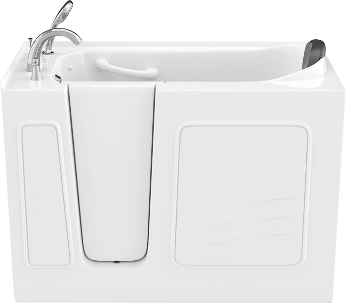ANZZI Walk-In Bathtub Whirlpool 26" x 53" Acrylic White Right Drain 15 Jets - Image 6