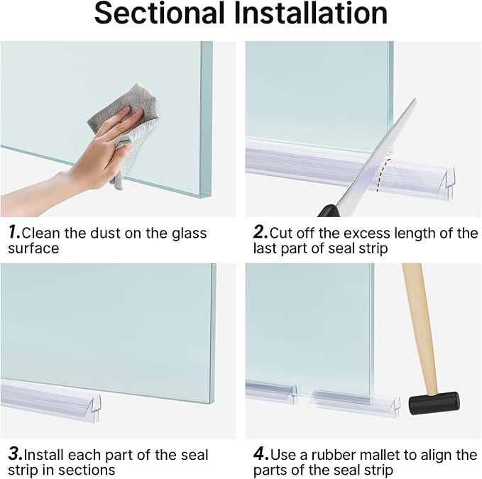 AmazerBath 3 PCS Shower Door Bottom Seal - Image 5