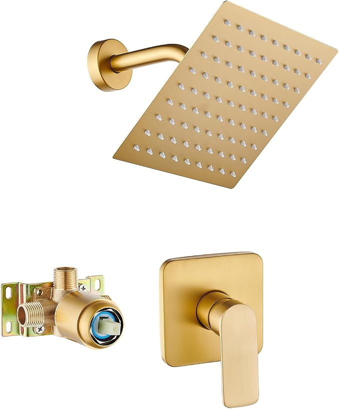 Brushed Gold Shower Faucet Single Function Trim Kit by GOXIUHAN