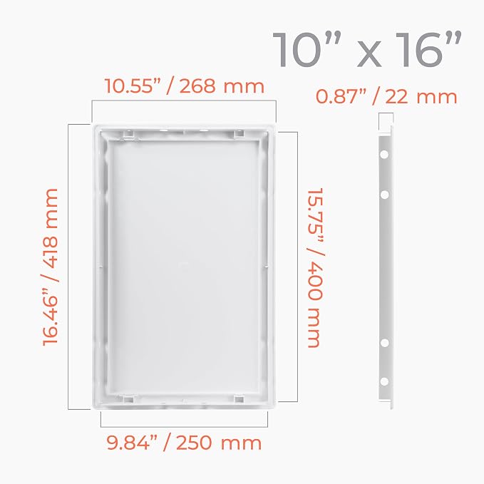 10x16 Inch White Access Panel – ABS Plastic Rectangular Wall & Ceiling Access - Image 2