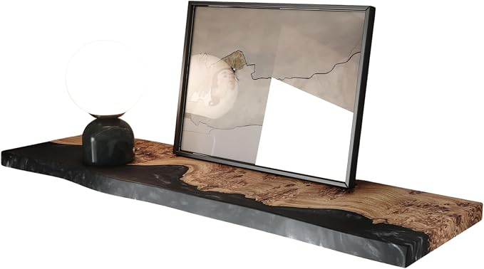 RWA Live Edge Floating Shelf – Unique Wood Floating Shelf by RWAresinwoodart