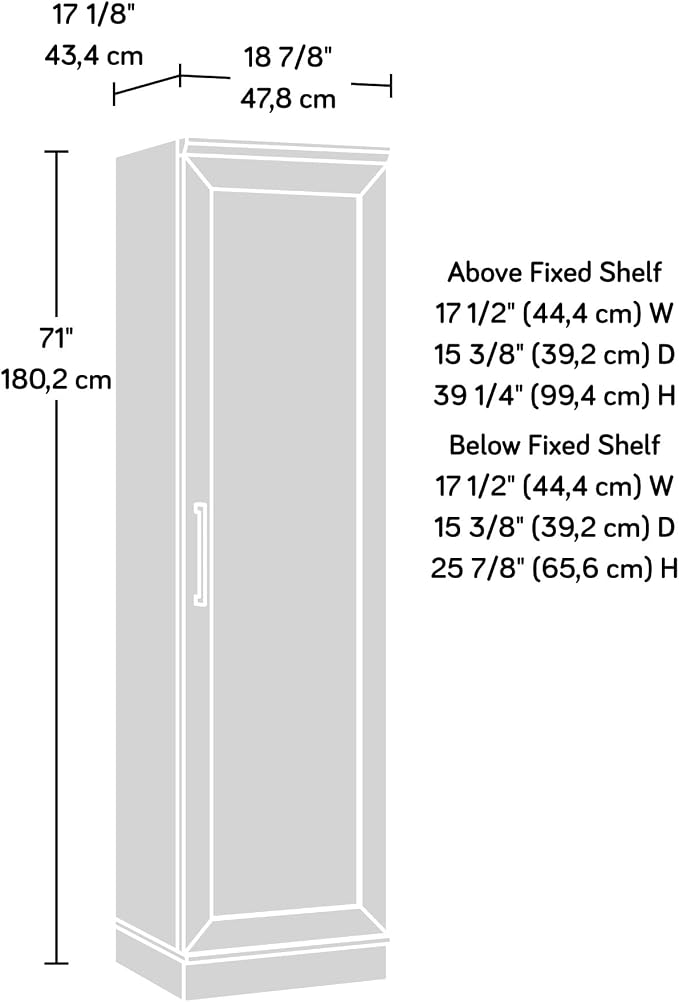Sauder HomePlus Kitchen Pantry Storage Cabinet Slim Single Door - Image 3