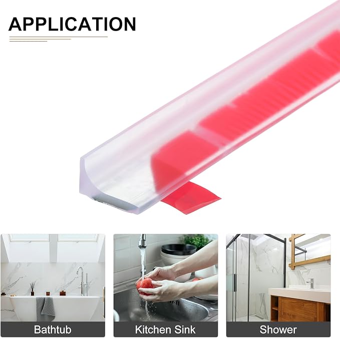 79"x0.8"x0.5" Collapsible Shower Barrier Stopper - Image 4