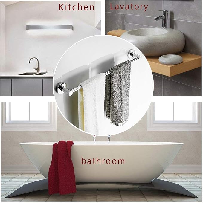 BESy Adjustable 15.9 to 28.6 Inch Single Bath Towel Bar Rack - Image 3