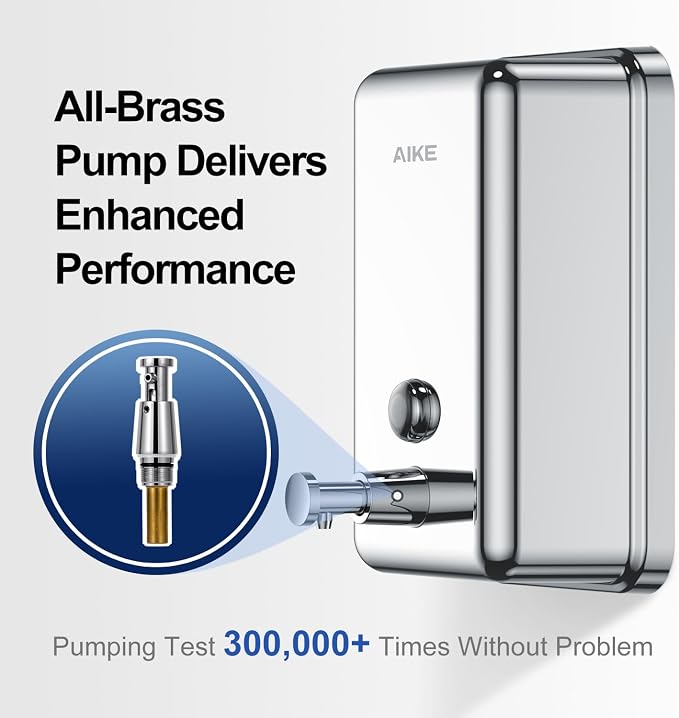 AIKE 37oz Surface Mount Stainless Steel Soap Dispenser - Image 4