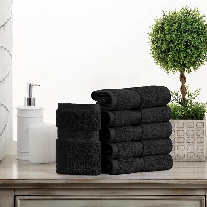 Superior Egyptian Cotton Pile Face Towel/Washcloth Set of 6, Ultra Soft Luxury - Image 2