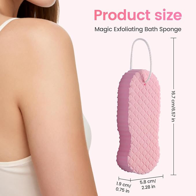 4 PCS Magic Exfoliating Bath Sponge, 3D Super Soft Exfoliating Body Scrubber - Image 3