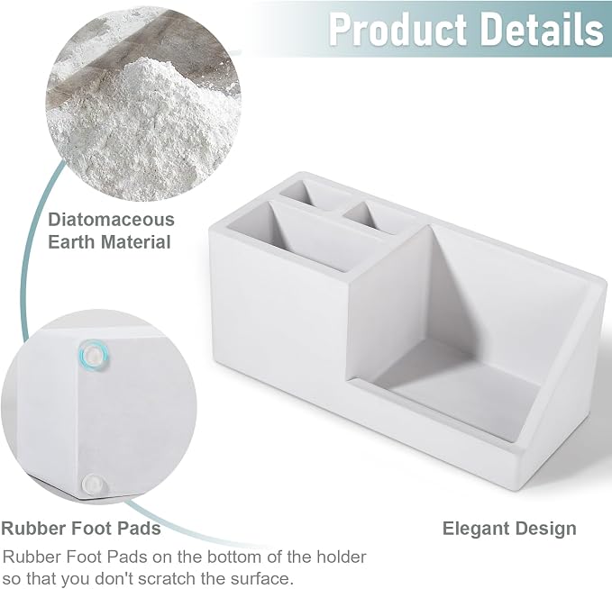 Diatomite Toothbrush Holders for Bathrooms, Quick Dry Electric Tooth Brush and - Image 4