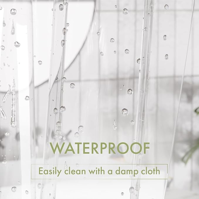 AmazerBath Extra Long Shower Curtain Liner 72x108, Waterproof Plastic Shower - Image 4