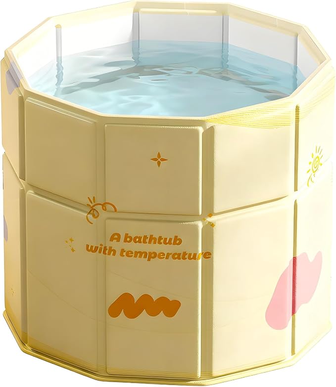 Portable Bathtub for Adult 27.5"x27.5" Collapsible Cold Plunge Bathtub Foldable by COBOPANDA