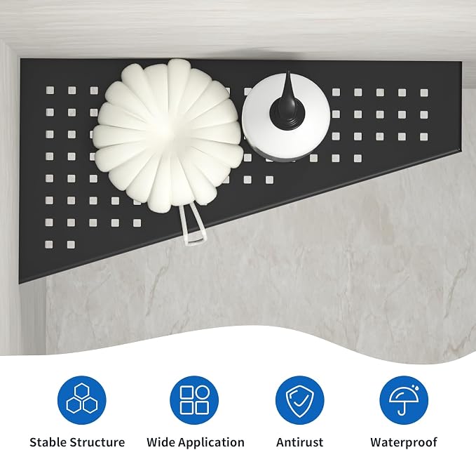 Corner Shower Shelf 2PCS, Trapezoid Bathroom Shelves 12'' - Image 3