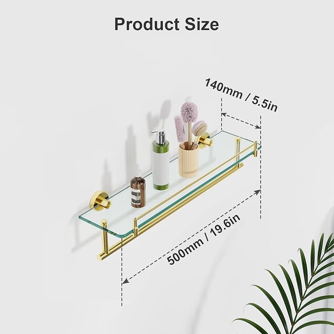 Towel Rack with Tempered Glass Shelf - Image 3