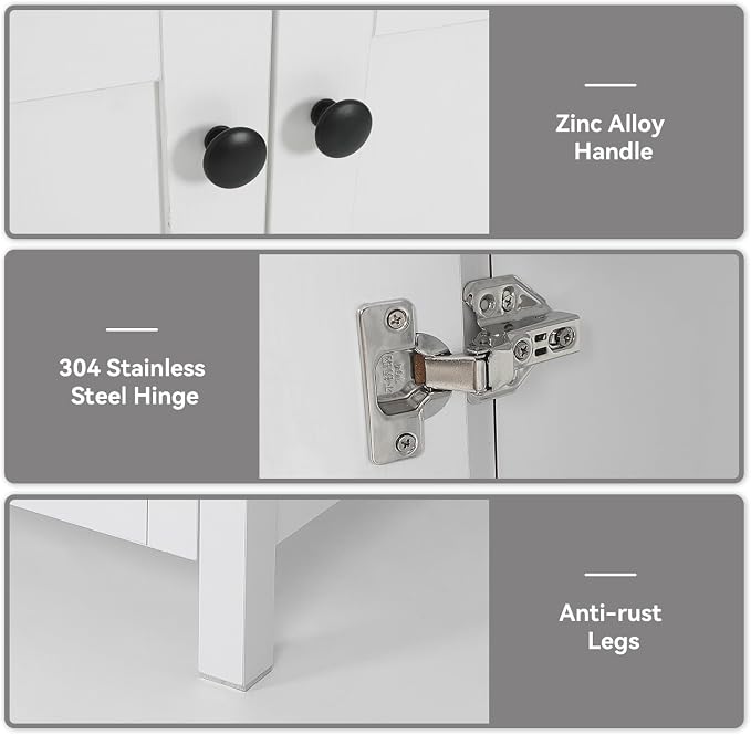 48 Inch White Bathroom Vanity - Image 3