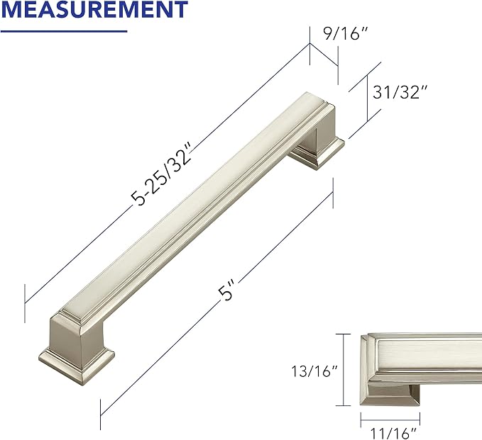 Ravinte Hardware 15 Pack Brushed Nickel Cabinet Pulls, 5 Inch Hole Center Zinc - Image 2