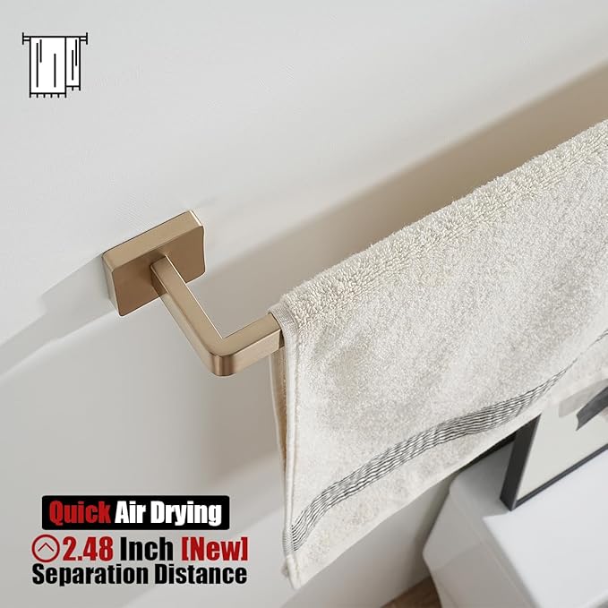 JQK Champagne Bronze Towel Bar, 16 Inch 304 Stainless Steel Thicken 0.8mm Towel - Image 3