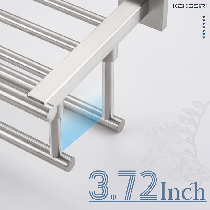 KOKOSIRI Towel Shelf with Double Towel Bars 16 Inches Bathroom Towel Rack Towel - Image 5