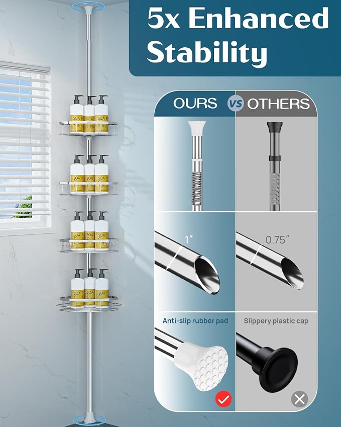 SEIRIONE Rustproof Shower Corner Caddy Organizer - Image 5