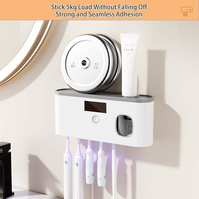 Toothbrush Holders for Bathrooms, Toothbrush Sanitizer Holder for Kids and Adult - Image 8