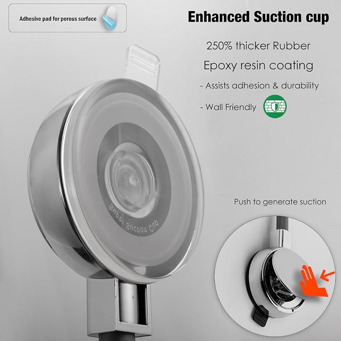 Suction Cup Handheld Shower Head Holder - Image 3