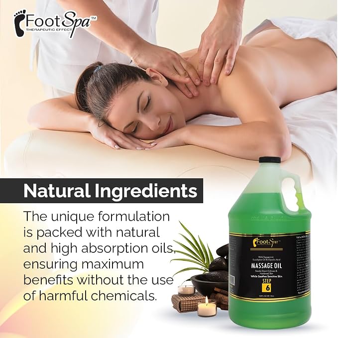 Foot SPA - Massage Oil, Eucalyptus Extract, 128 Oz - Professional Full Body - Image 4