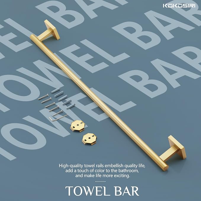 KOKOSIRI Bathroom Towel Bar Bath Towel Holders - Image 8