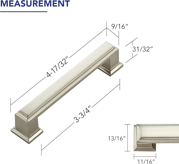 Ravinte Hardware 15 Pack Brushed Nickel Cabinet Pulls, 3-3/4 Inch Hole Center - Image 2