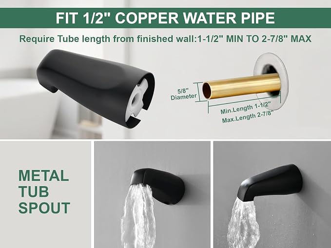 3 Handle Tub Shower Faucet Set Shower System - Image 6