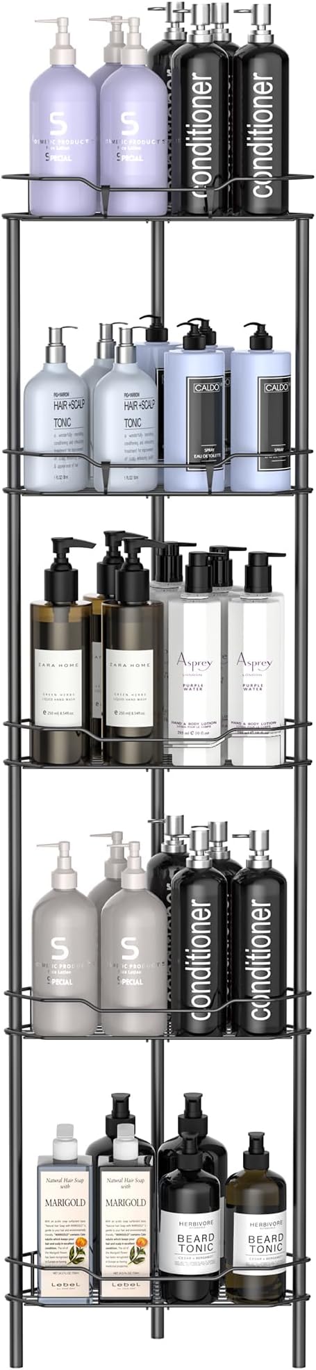 5 Tier Floor Standing Corner Shower Caddy Organizer Shelf by HuggieGems
