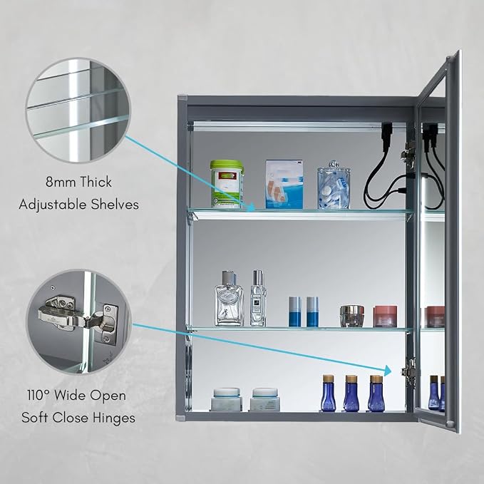 Blossom LED Lighted Medicine Cabinet Mirror - Image 5
