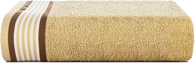 CASA COPENHAGEN He & She 2 Pieces Large Bath Sheet Set- Brown + Beige, 550 GSM - Image 2