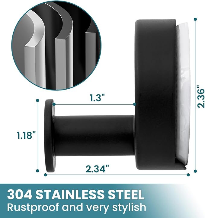 TAILI Stylish 304 Stainless Steel Bathroom Suction Hooks - Image 5