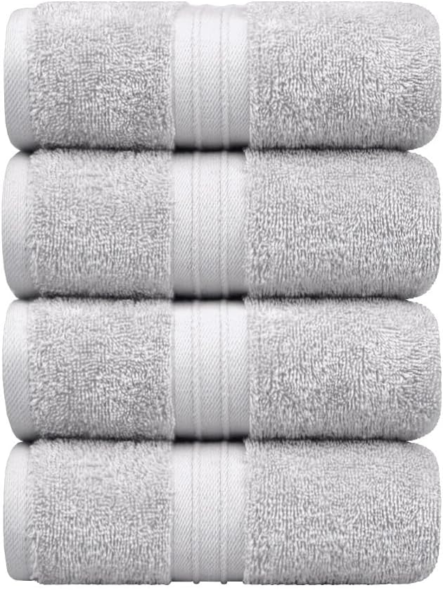 Hand Towels Pack of 4-100% Cotton & Luxury, Large Absorbent, Cozy - Image 2