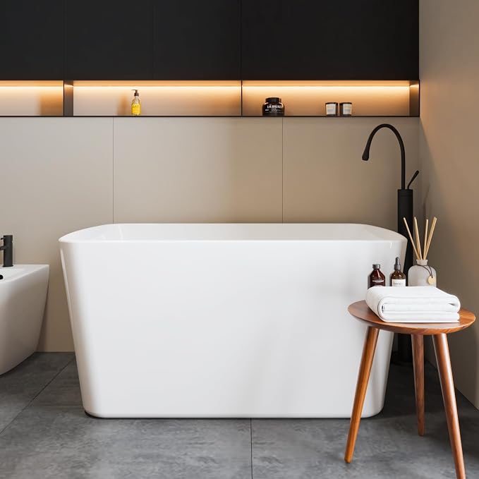 49" Free Standing Tub, Acrylic Soaking Bathtub, Stand Alone Freestanding Tub by GAOMON