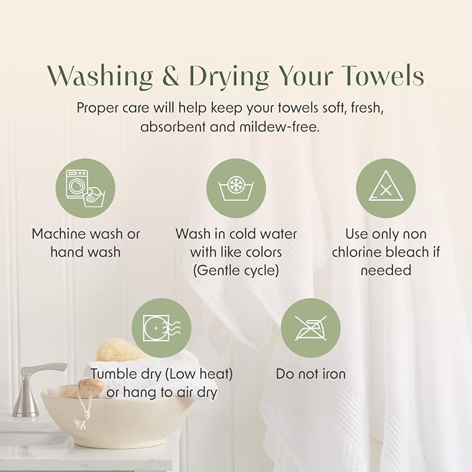 Springtree Home 100% Cotton Bath Towel Set of 4 | Super Soft & Absorbent - Image 7