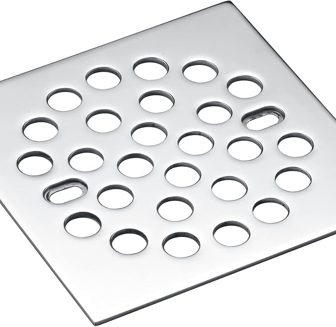 RRAJJ Square Improve 4-1/4 Inch Screw-in Shower Floor Drain Grate Strainer - Image 4