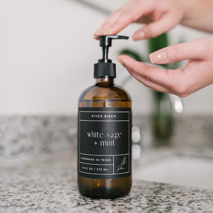 River Birch White Sage + Mint Scented Natural Hand Soap - Image 3