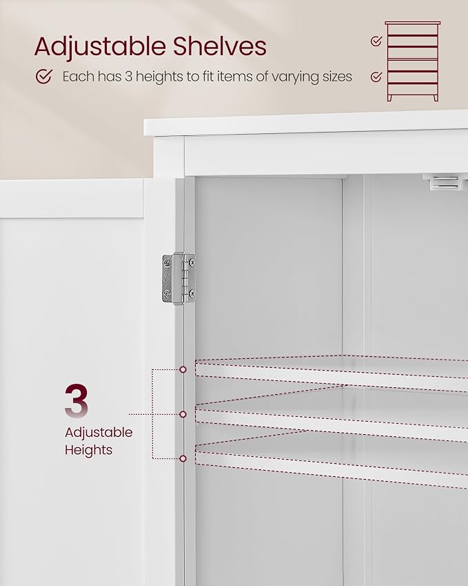 VASAGLE Floor Storage Cabinet, Freestanding Storage Unit - Image 4