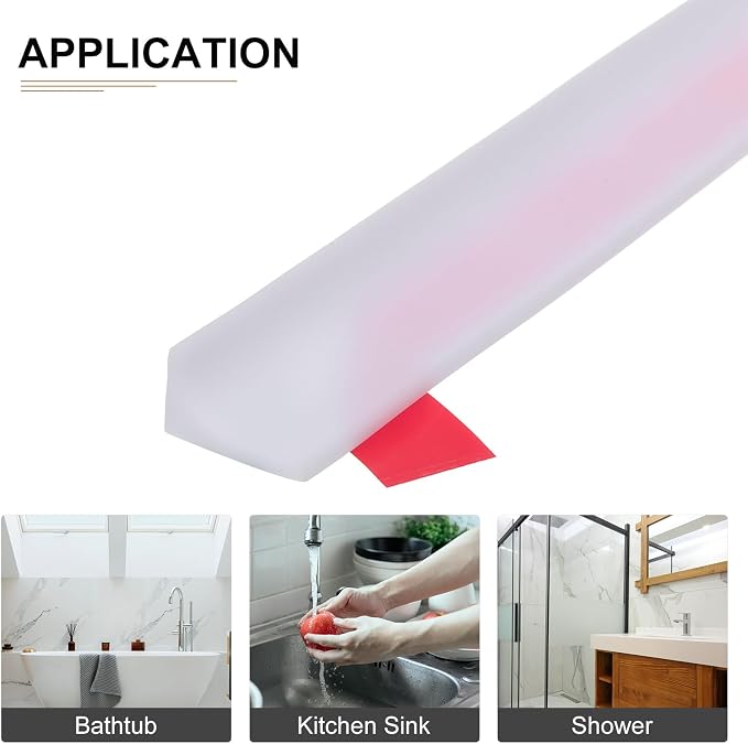 79"x0.8"x0.5" Collapsible Shower Barrier Stopper - Image 4