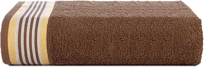CASA COPENHAGEN He & She 2 Pieces Large Bath Sheet Set- Brown + Beige, 550 GSM - Image 3