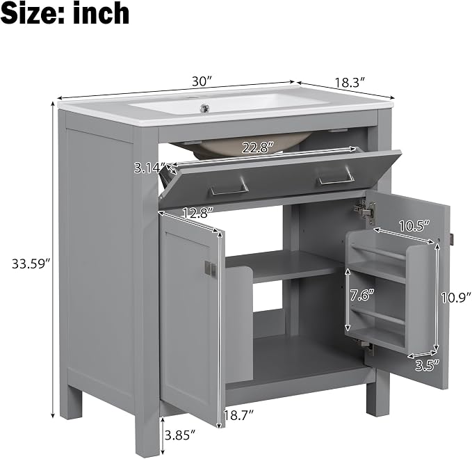 Linique 30" Bathroom Vanity - Image 2