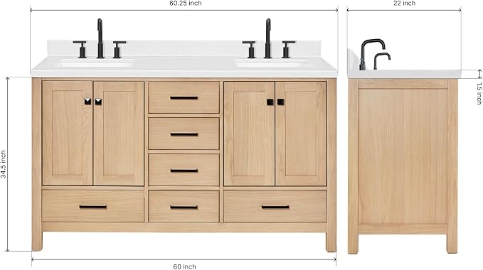 ARIEL 60'' Bathroom Vanity - Image 2