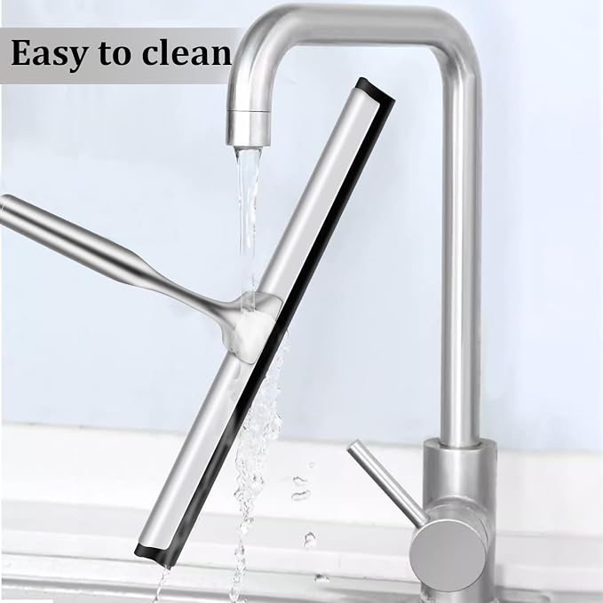 10-Inch Shower Squeegee for Glass Doors, Stainless Steel Shower Squeegee - Image 4