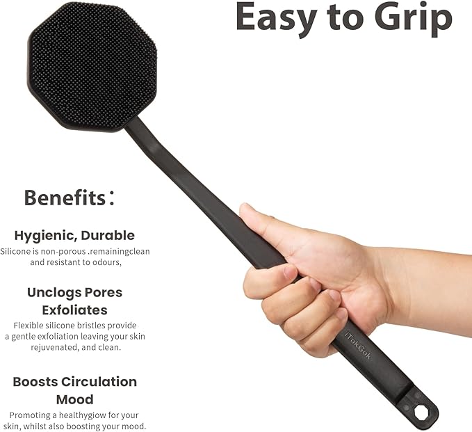 iTokGoK® Premium Silver-Infused Silicone Back Scrubber - Image 4