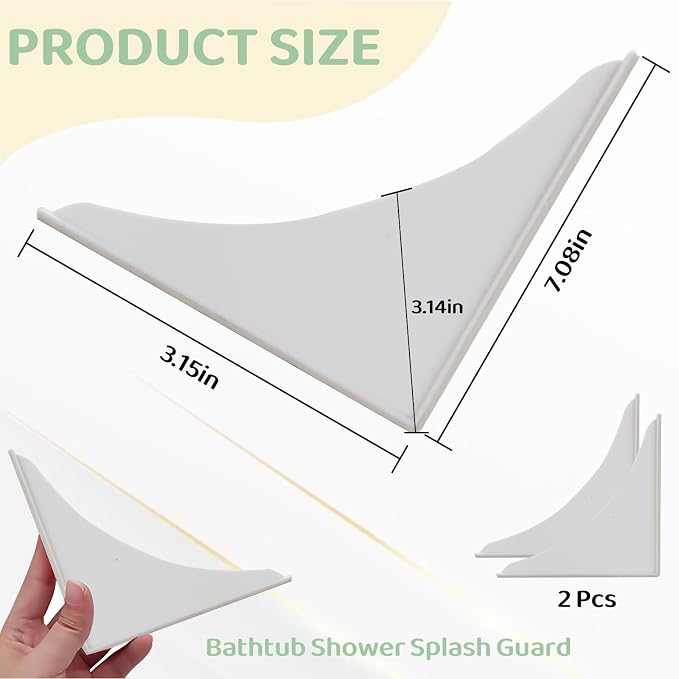 2 Pieces Bathtub Shower Splash Guards, Shower Water Guard - Image 2