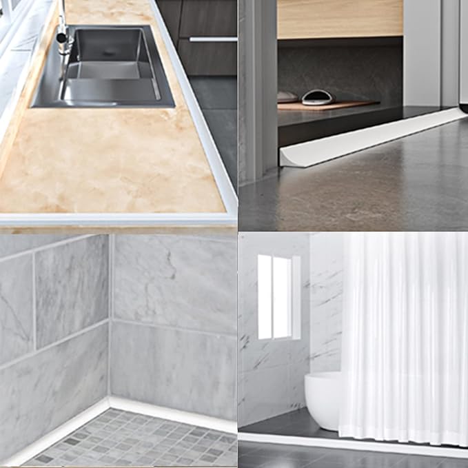 Silicone Shower Threshold Water Dam, Kitchen Sink Splash Guard, Shower Barrier - Image 6