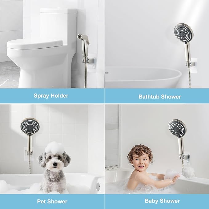 OFFO Shower Head Holder, Strong Adhesive Shower Hooks, 40° Adjustable - Image 7