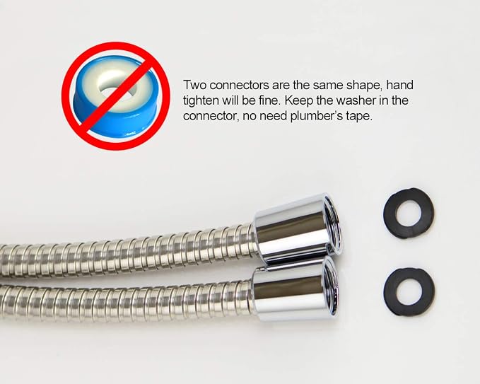 Purelux Shower Hose, 60 Inches Universal Handheld Showerhead Hose Made of - Image 2
