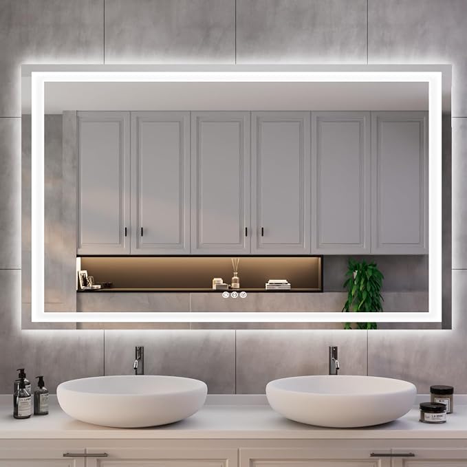 ISKM 50'' x 36' LED Mirror for Bathroom Lighted Vanity Mirror for Wall Front by ISKM-IStillKeepMovin